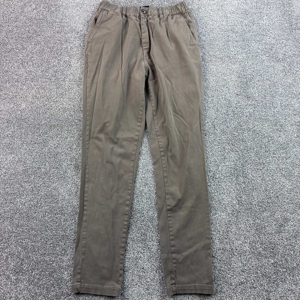 Cove USA Chino Pants Mens 32x32 Brown Cotton Stretch Elastic Waist Casual